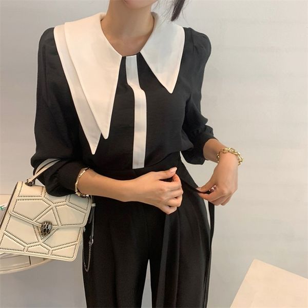 women's shirts chic irregular turn-down collar puff sleeve french style panelled all-match blusas women blouses femme gk401 210507, White
women's shirts chic irregular turn-down collar puff sleeve french style panelled all-match blusas women blouses femme gk401 210507, White