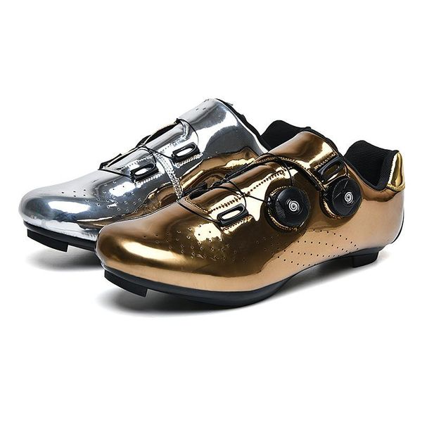cycling footwear shoes gold and silver shiny surface rotating button without lock mountain road men's women's bicycle, Black
cycling footwear shoes gold and silver shiny surface rotating button without lock mountain road men's women's bicycle, Black