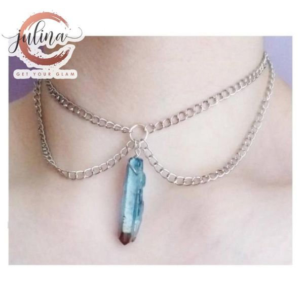 chokers water crystal trendy youth choker - aqua aura spiritual quartz birthstone gemstone american fashion, Golden;silver
chokers water crystal trendy youth choker - aqua aura spiritual quartz birthstone gemstone american fashion, Golden;silver