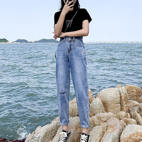 women high waist ripped loose harem jeans lady students autumn wide legs length pants female jeansy streetwear cropped trousers women's, Blue
women high waist ripped loose harem jeans lady students autumn wide legs length pants female jeansy streetwear cropped trousers women's, Blue