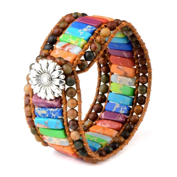 tennis multicolor imperial bracelet bohemia genuine leather solid tube natural fashion stone bracelets gifts for women, Golden;silver
tennis multicolor imperial bracelet bohemia genuine leather solid tube natural fashion stone bracelets gifts for women, Golden;silver