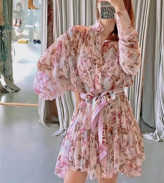 casual dresses women lilac floral print lantern mini dress with removable silk waist scarf, Black;gray
casual dresses women lilac floral print lantern mini dress with removable silk waist scarf, Black;gray