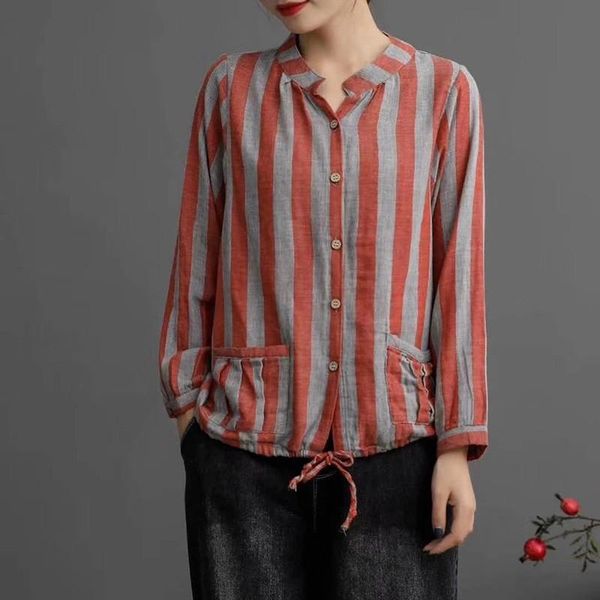 arrival autumn women loose casual o-neck long sleeve shirt stripe print all-matched pockets design cotton blouse a135 women's blouses &, White
arrival autumn women loose casual o-neck long sleeve shirt stripe print all-matched pockets design cotton blouse a135 women's blouses &, White