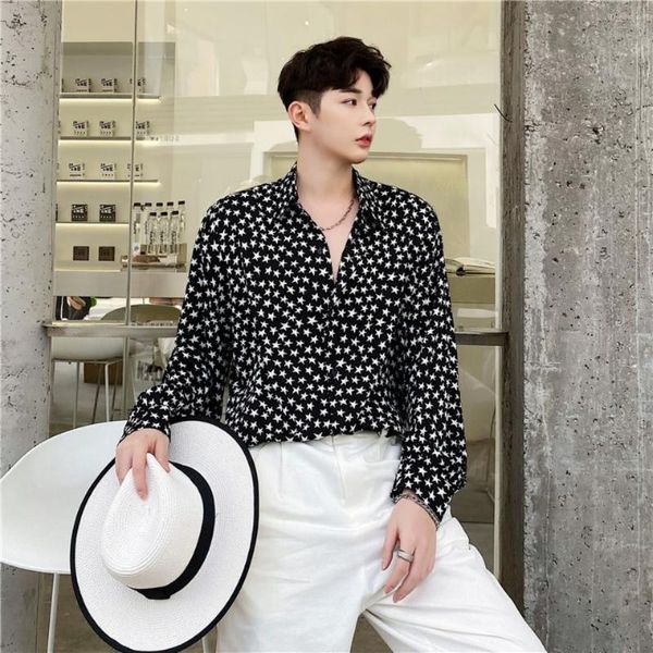 men's casual shirts 2021 spring autumn korean slim fit men brand long sleeve print mens male buttons clothing blouses o194, White;black
men's casual shirts 2021 spring autumn korean slim fit men brand long sleeve print mens male buttons clothing blouses o194, White;black