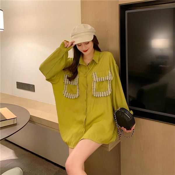 women's blouses & shirts chic blouse shirt female casual loose long sleeve single breasted outwear for women, White
women's blouses & shirts chic blouse shirt female casual loose long sleeve single breasted outwear for women, White