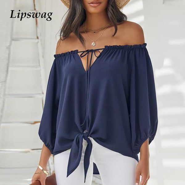 women's blouses & shirts women loose long sleeve solid fashion off shoulder elastic lace-up street blusas spring slash neck backless bo, White
women's blouses & shirts women loose long sleeve solid fashion off shoulder elastic lace-up street blusas spring slash neck backless bo, White