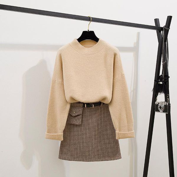 two piece dress office ladies 2 set winter clothes elegant 2021 korean outfits women grey sweater houndstooth skirt 2pcs, White
two piece dress office ladies 2 set winter clothes elegant 2021 korean outfits women grey sweater houndstooth skirt 2pcs, White