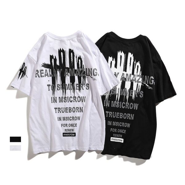 spring summer youth men's and women's same casual short sleeve scratch letter printed cotton t-shirt tee, White;black
spring summer youth men's and women's same casual short sleeve scratch letter printed cotton t-shirt tee, White;black
