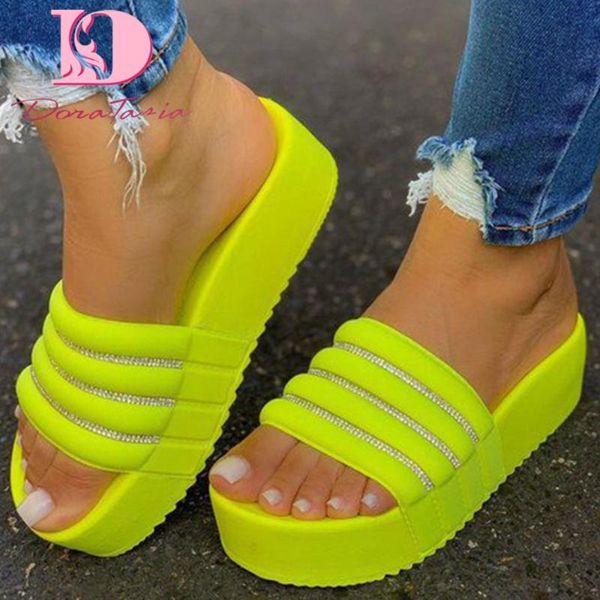 slippers doratasia 2021 fashion large size 43 women slides med heel crystal platform flats summer outside, Black
slippers doratasia 2021 fashion large size 43 women slides med heel crystal platform flats summer outside, Black