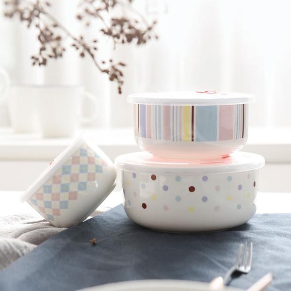 bowls 3 pieces set ceramic ramen instant noodles bowl with sealing cover cap soup salad keep fresh container bol heated lunch box
bowls 3 pieces set ceramic ramen instant noodles bowl with sealing cover cap soup salad keep fresh container bol heated lunch box