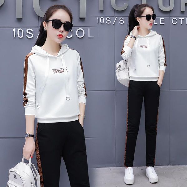 women's two piece pants autumn winter women sets long sleeve female casual hoodie sweatershirt suit large size letter embroidery 2piece, White
women's two piece pants autumn winter women sets long sleeve female casual hoodie sweatershirt suit large size letter embroidery 2piece, White