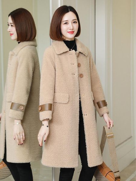 women's fur & faux 100% wool real coat autumn winter clothes women korean style female jacket fashion 2021 mulheres casacos pph2009, Black
women's fur & faux 100% wool real coat autumn winter clothes women korean style female jacket fashion 2021 mulheres casacos pph2009, Black