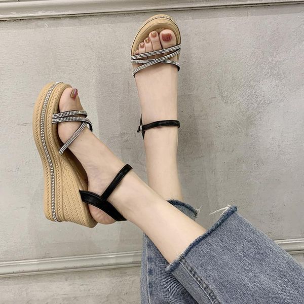 fashion summer women sandals wedges peep toe shoes high heels height increasing elastic band beach ladies pumps casual platform, Black
fashion summer women sandals wedges peep toe shoes high heels height increasing elastic band beach ladies pumps casual platform, Black