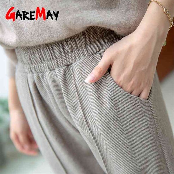 autumn winter women's ankle-length pants wool suit thick for women high waist harem womens loose trousers female 210925, Black;white
autumn winter women's ankle-length pants wool suit thick for women high waist harem womens loose trousers female 210925, Black;white