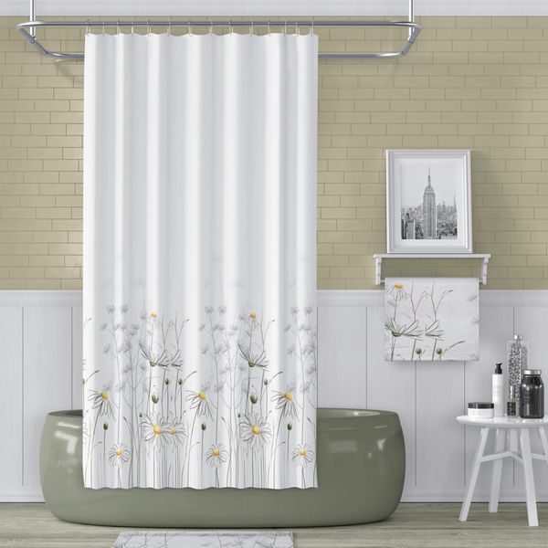 daisy - design waterproof colorful machine washable bathroom shower curtain - 12 hooks included (72 inch w x 72 inch h) 72 x 72
daisy - design waterproof colorful machine washable bathroom shower curtain - 12 hooks included (72 inch w x 72 inch h) 72 x 72