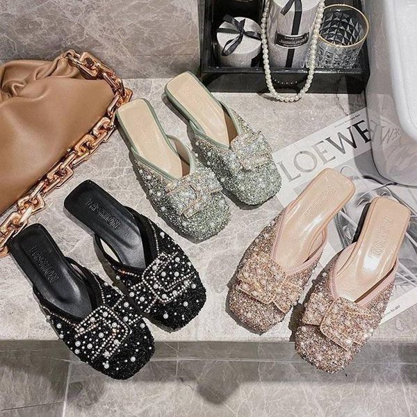 women mules slippers rhinestone butterfly shoes summer ladies sandals flats comfort female fashion, Black
women mules slippers rhinestone butterfly shoes summer ladies sandals flats comfort female fashion, Black