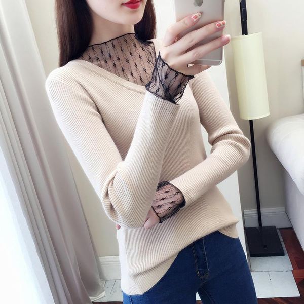 women's sweaters 2021 ohclothing v-neck lace screen yarn stitching sweater pullover spring dress, White;black
women's sweaters 2021 ohclothing v-neck lace screen yarn stitching sweater pullover spring dress, White;black