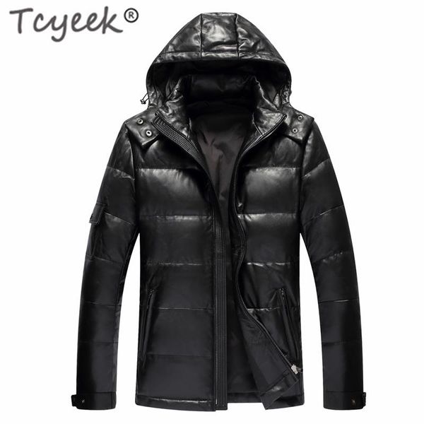 men's leather & faux tcyeek winter genuine duck down jacket men clothing 2021 motorcycle 100% real sheepskin coat jackets hooded 6, Black
men's leather & faux tcyeek winter genuine duck down jacket men clothing 2021 motorcycle 100% real sheepskin coat jackets hooded 6, Black