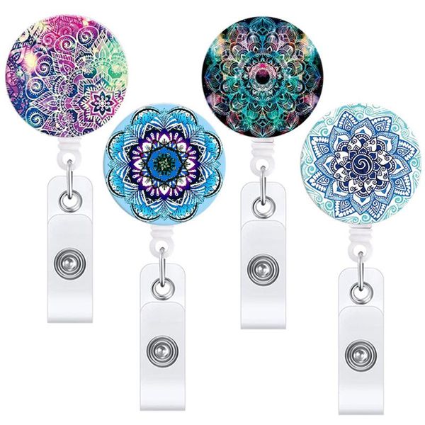 card holders mandala badge reel retractable keychain name tag holder keyring id key ring cord retract pull chain recoil, Brown;gray
card holders mandala badge reel retractable keychain name tag holder keyring id key ring cord retract pull chain recoil, Brown;gray