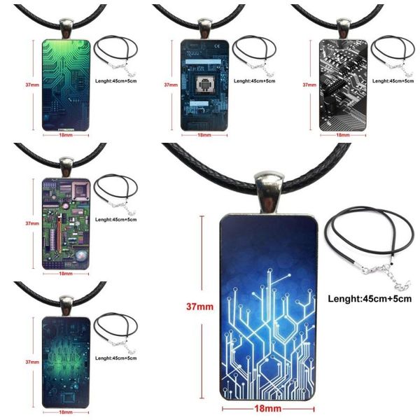 pendant necklaces for christmas gift necklace fashion long chain with rectangle jewelry computer circuit board print, Silver
pendant necklaces for christmas gift necklace fashion long chain with rectangle jewelry computer circuit board print, Silver