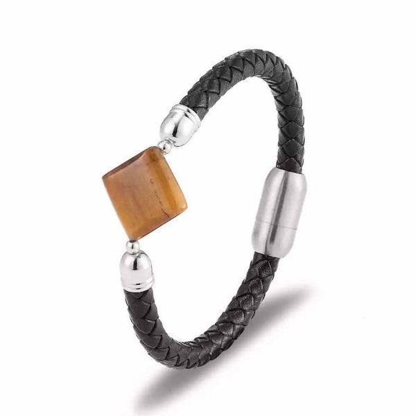 beaded, strands 2021 men's bracelet stainless steel magnetic natural stone leather beaded square tiger eye gift, Black
beaded, strands 2021 men's bracelet stainless steel magnetic natural stone leather beaded square tiger eye gift, Black