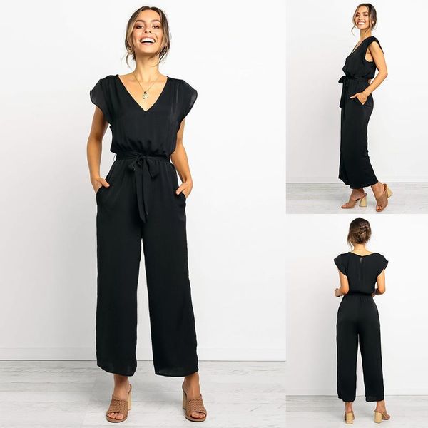 women's jumpsuits & rompers womens ladies summer fashion chiffon v-neck short sleeve wide leg pants romper jumpsuit playsuit, Black;white
women's jumpsuits & rompers womens ladies summer fashion chiffon v-neck short sleeve wide leg pants romper jumpsuit playsuit, Black;white