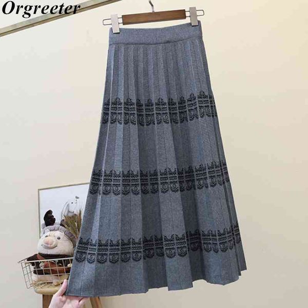women waist knitted a-line skirts autumn winter vintage totem jacquard thick warm pleated skirt 210525, Black
women waist knitted a-line skirts autumn winter vintage totem jacquard thick warm pleated skirt 210525, Black