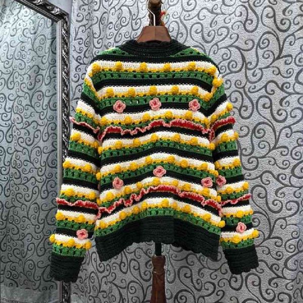 knits sweaters autumn winter pullovers women striped patterns knitting appliques flower deco casual knitwear, White
knits sweaters autumn winter pullovers women striped patterns knitting appliques flower deco casual knitwear, White