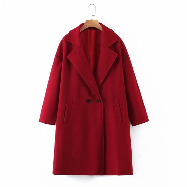women's wool & blends puwd vintage women v neck loose woolen coats 2021 autumn fashion ladies double breasted casual outwear girls chic, Black
women's wool & blends puwd vintage women v neck loose woolen coats 2021 autumn fashion ladies double breasted casual outwear girls chic, Black