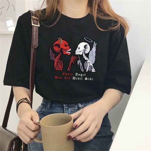 every angel has its devil side printed t shirt women short sleeve cotton fashion street style tee 210512, White
every angel has its devil side printed t shirt women short sleeve cotton fashion street style tee 210512, White