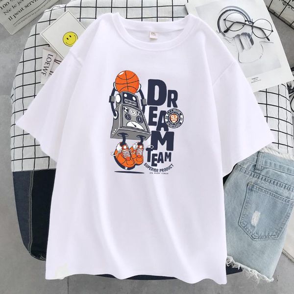 dream team robot creativity design womens t-shirt soft breathable clothes casual tee brand tshirts loose summer t shirts women women's, White
dream team robot creativity design womens t-shirt soft breathable clothes casual tee brand tshirts loose summer t shirts women women's, White