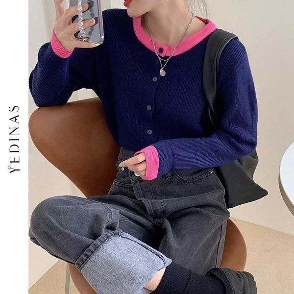yedinas korean style spring fashion color patwork chic basic knitted women o-neck cardigans sweaters autumn ladies knitwear 210527, White
yedinas korean style spring fashion color patwork chic basic knitted women o-neck cardigans sweaters autumn ladies knitwear 210527, White