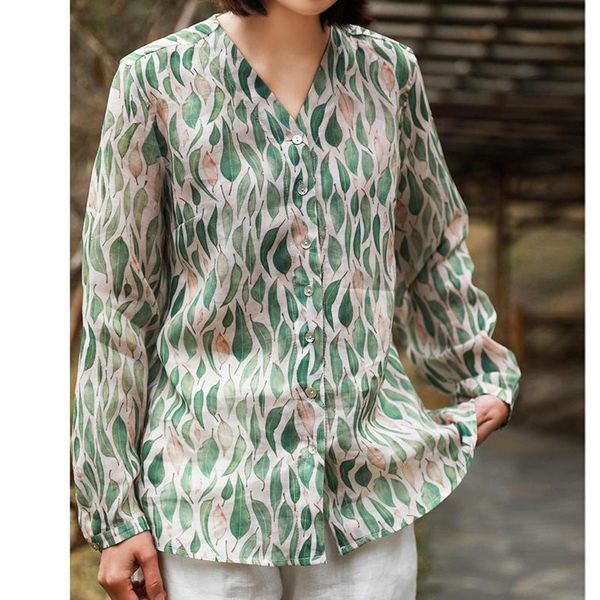 women's blouses & shirts fairynatural ladies ramie print floral and v-neck loose 2021 spring autumn long sleeve retro, White
women's blouses & shirts fairynatural ladies ramie print floral and v-neck loose 2021 spring autumn long sleeve retro, White