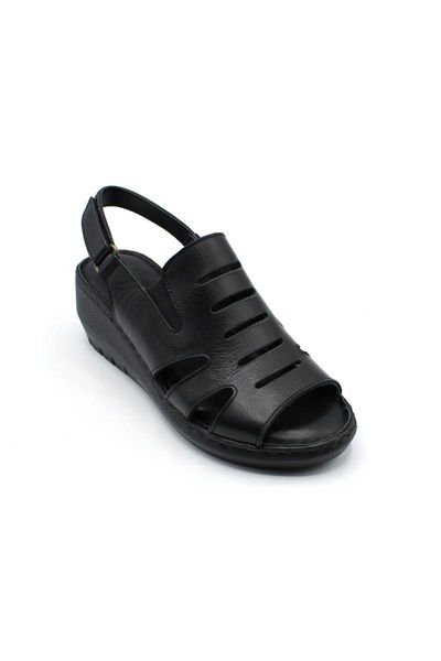 sandals women's black filler leather