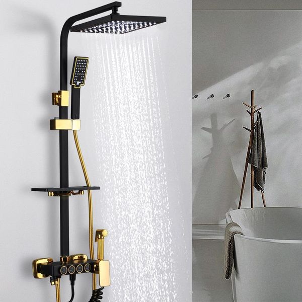 bathroom shower sets black gold four-speed rain set, copper body faucet, pressurized spray gun, european style ae02zh-00003
bathroom shower sets black gold four-speed rain set, copper body faucet, pressurized spray gun, european style ae02zh-00003