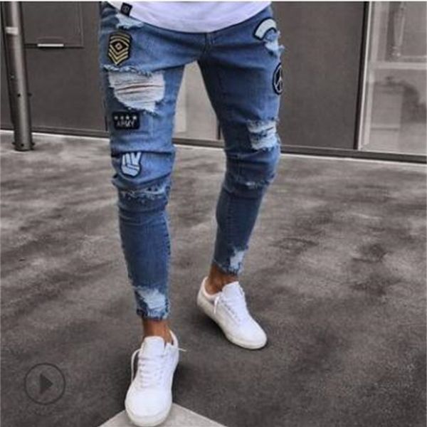 men's jeans skinny ripped slim fit stretch denim distressed frayed biker boys embroidered patterns pencil trousers jeans 09zd, Blue
men's jeans skinny ripped slim fit stretch denim distressed frayed biker boys embroidered patterns pencil trousers jeans 09zd, Blue