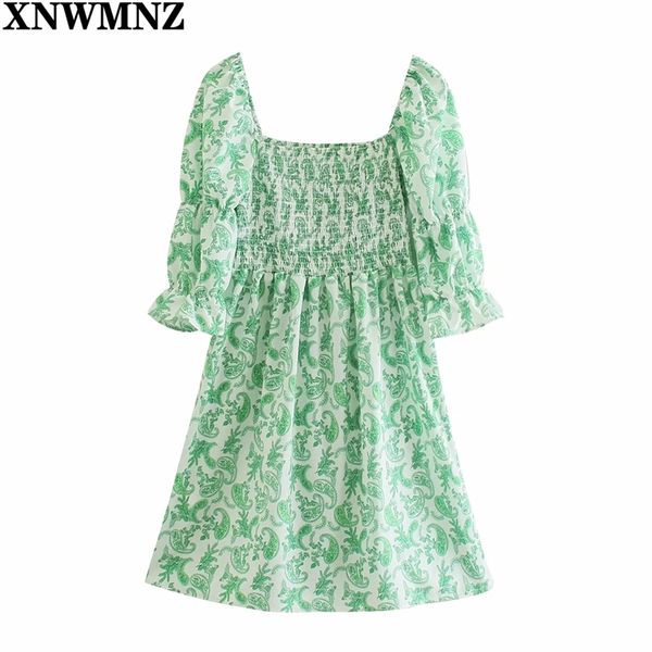 women green square collar mini dress summer elegant short sleeve fashion elastic waist slim dresses printed casual robe 210520, Black;gray
women green square collar mini dress summer elegant short sleeve fashion elastic waist slim dresses printed casual robe 210520, Black;gray
