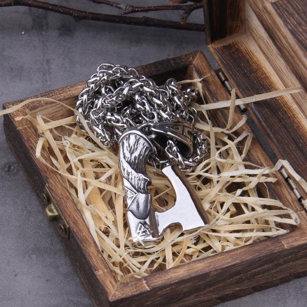 pendant necklaces stainless steel nordic viking warrior axe necklace bottle opener as men gift with wooden box, Silver
pendant necklaces stainless steel nordic viking warrior axe necklace bottle opener as men gift with wooden box, Silver