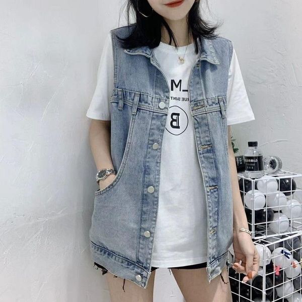 women's vests women winter loose sleeveless vest summer fashion gilet 2021 denim female korean spring casual jacket coat clothing ins, Black;white
women's vests women winter loose sleeveless vest summer fashion gilet 2021 denim female korean spring casual jacket coat clothing ins, Black;white