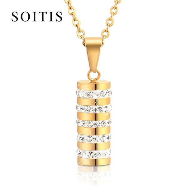 pendant necklaces soitis women men fashion cylinder pendants necklace rhinestone decoration stainless steel jewelry gold sliver color choker, Silver
pendant necklaces soitis women men fashion cylinder pendants necklace rhinestone decoration stainless steel jewelry gold sliver color choker, Silver