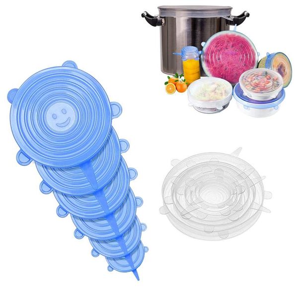 kitchen storage & organization 6pcs/set eco silicone lids universal elastic lid reusable covers fresh wrap stretch cap
kitchen storage & organization 6pcs/set eco silicone lids universal elastic lid reusable covers fresh wrap stretch cap
