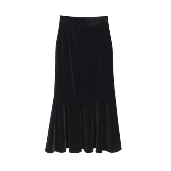 trumpet mermaid black solid velvet midi skirt high street empire vintage retro women s0200 210514
trumpet mermaid black solid velvet midi skirt high street empire vintage retro women s0200 210514