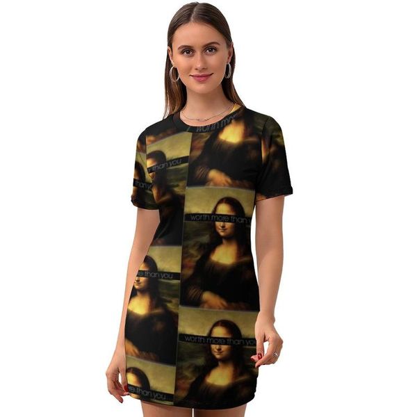 casual dresses mona lisa dress short sleeve polyester female bodycon year sale retro printed one-piece, Black;gray
casual dresses mona lisa dress short sleeve polyester female bodycon year sale retro printed one-piece, Black;gray