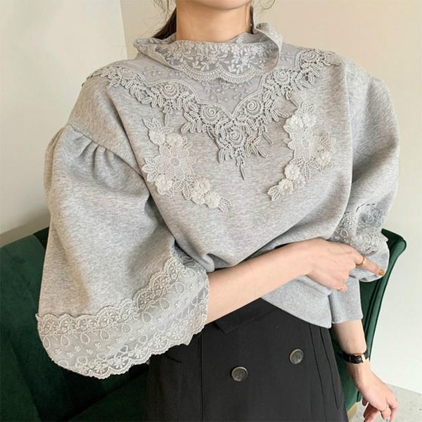 est winter warm pullovers hoodies women lantern sleeve lace patchwork fleece sweatshirts casual loose ladies vintage women's &, Black
est winter warm pullovers hoodies women lantern sleeve lace patchwork fleece sweatshirts casual loose ladies vintage women's &, Black