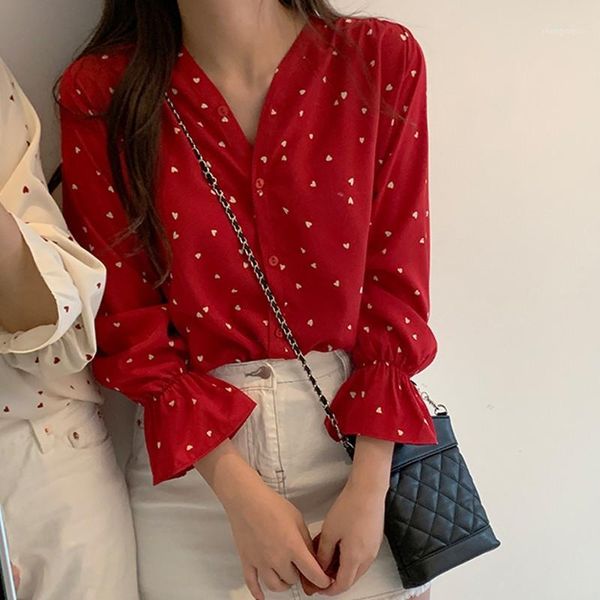 fashion women blouse v-neck printed shirt sweet long sleeve blouses loose petal women's & shirts, White
fashion women blouse v-neck printed shirt sweet long sleeve blouses loose petal women's & shirts, White