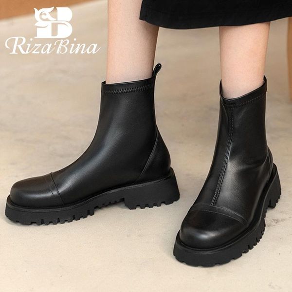 boots rizabina women's short genuine leather thick bottom winter women shoes fashion cool ankle footwear size 34-39, Black
boots rizabina women's short genuine leather thick bottom winter women shoes fashion cool ankle footwear size 34-39, Black