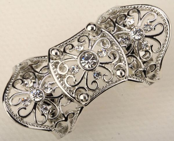 floral double finger knuckle armor ring for women crystal punk fashion jewelry antique silver gold color rm15wholesale dropship cluster ring, Golden;silver
floral double finger knuckle armor ring for women crystal punk fashion jewelry antique silver gold color rm15wholesale dropship cluster ring, Golden;silver