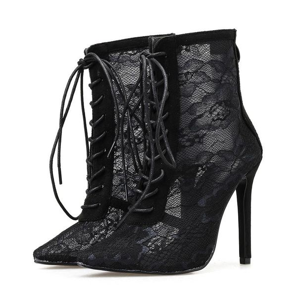 sandals summer classic black mesh women boots floral lace-up thin high heels ankle pointed toed party wedding shoes large size
sandals summer classic black mesh women boots floral lace-up thin high heels ankle pointed toed party wedding shoes large size
