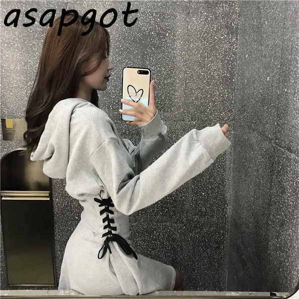 cotton grey hooded bandage hoodies dres mini lace up waist black sweater chic casual autumn winter vestido loose 211110, Black;gray
cotton grey hooded bandage hoodies dres mini lace up waist black sweater chic casual autumn winter vestido loose 211110, Black;gray