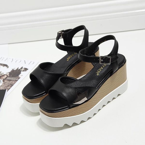 sandals women wedges leather high heels summer office lady platform korean style sandalias woman shoes mother's day gift, Black
sandals women wedges leather high heels summer office lady platform korean style sandalias woman shoes mother's day gift, Black